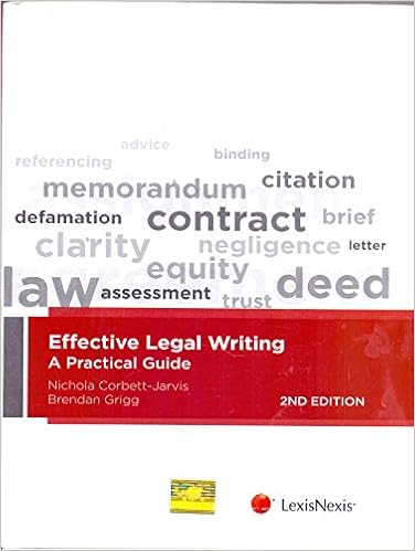 Effective Legal Writing A Practical Guide 