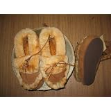 Tan Sheepskin Teepee Creeper Slippers Without Sole at Aspen