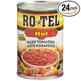 Ro-Tel  Hot Diced Tomato (with Habaneros), 10-Ounce Cans (Pack of 24)
