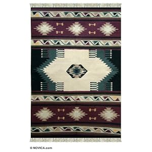 Wool and cotton rug, 'Classic Cream' (4x6)