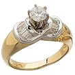 Two Tone Diamond Engagement Ring (Center stone is not included)
