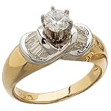 Two Tone Diamond Engagement Ring (Center stone is not included)