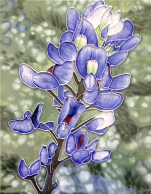 Blue Bonnet Flower Decorative Ceramic Wall Art Tile 8x10