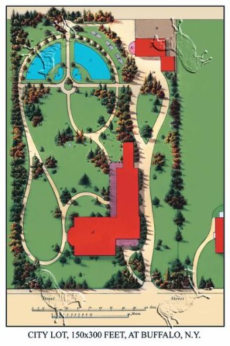 Art Poster, City Lot, 150x300 ft., at Buffalo N.Y. - 18.75 x 27.5