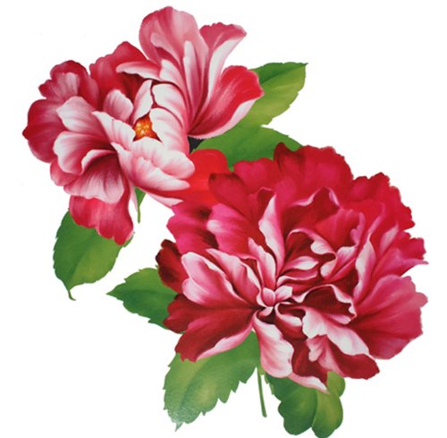 Extra large size red peony flower temporary tattoos 8.66