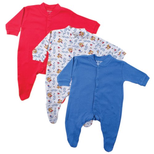 Luvable Friends 3 Pack Sleep N Play (Basket Weave), Blue, 3-6