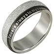 Stainless Steel Black and Sparkle Silver "You are always in my heart" 6mm Band Ring - Men