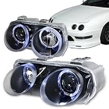 1998 - 2001 Acura Integra Dual Halo Black Housing Projector Headlights by HK5