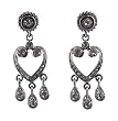 Earrings - Crystal Heart Chandelier ~ Black Diamond (Gray/Grey) (FB62)