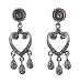 Earrings - Crystal Heart Chandelier ~ Black Diamond (Gray/Grey) (FB62)