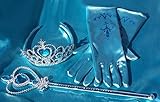 Snow Queen Glitter Dress Party Dress Costume with Dress-up Accessories (Ages 3-4)
