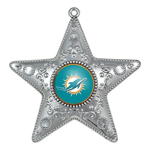 Miami Dolphins 4.5″ Silver Star Ornament Miami Dolphins 4.5″ Silver Star Ornament