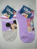 Disney Mickey & Minnie Mouse Childrens Socks (Size 6 - 8) ~ 2 Assorted Pairs