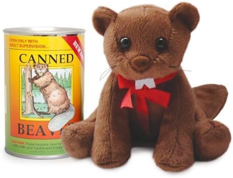 Canned Critters Stuffed Animal: Beaver 6" by Northern Gifts