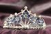 Princess Bridal Wedding Tiara Crown with LT Blue Crystal Flower DH15764c