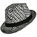 51HGOM9MBiL. AA75  SILVER CROCO TEXTURED SLEEK FEDORA HAT
