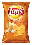 Lays Potato Chips, Cheddar Sour Cream, 1.5-Ounce Large Single Serve Bags (Pack of 60)