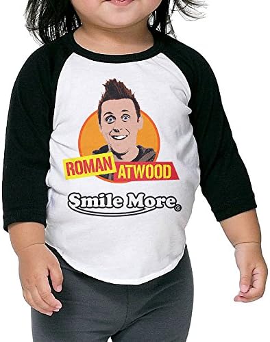 KKK Roman Atwood Smile More Custom Kid's Casual T Shirts Black