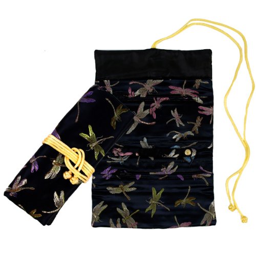 Brocade Jewelry Roll - Night Dragonfly