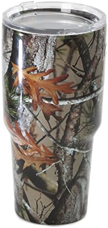 Forest Camo Hydrodipped 30 Oz. SIC (Seriously Ice Cold) Stainless Steel Tumbler Double Wall Vacuum Insulated Cup No Sweat Travel Mug Coffee Cup Thermos BPA Free Multiple Colors &amp; Sizes Straw Hole Lid