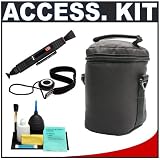 Precision Design Padded Soft Lens Case for Large-Sized Lenses up to 7.5 / 19cm with LensPen + Accessory Kit