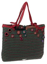 Prada Women's Crochet Handbag, Verde/Bordeaux