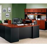 Classic Cherry/ Soft Black Executive Office Grouping Classic Cherry/Soft Black