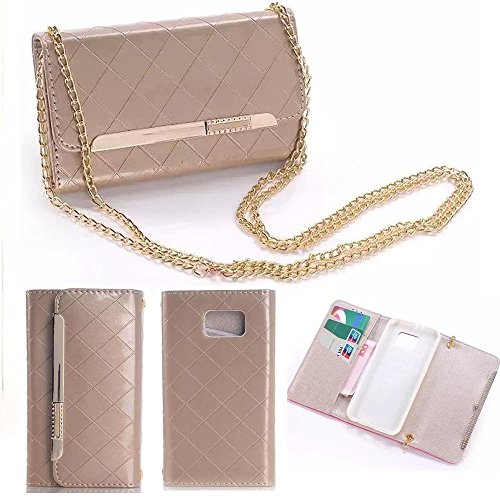 Leather Samsung Galaxy S6 Edge Case,S6 Edge Case,S6 Edge Wallet Case,Galaxy S6 Edge Case Wallet,Samsung S6 Edge Wallet Cases,Addigital Luxury PU Wallet Leather Case Cover For Samsung Galaxy S6 Edge For Women Gold