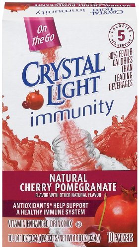 Crystal Light On the Go, Immunity Pomegranate Cherry, 10-Count Box (Pack of 6)