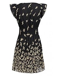 General Print Elasticized   Waistline Polyester  Dress