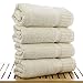 Luxury Hotel & Spa Towel 100% Genuine Turkish Cotton Bath Towels - Beige - Piano - Set of 4