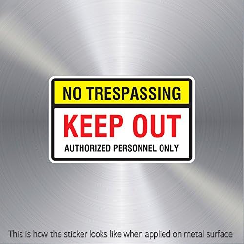 Stickers Decal No Trespassing Keep Out Sign waterproof Laptop Specialty Mot (8 X 5.05 In)