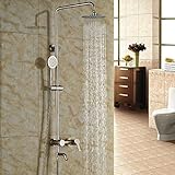 Rozinsanitary Nickel Brushed 8 Shower Set Faucet Wall Mount Rain Shower Mixer Tub Faucet Single Hand