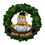 Pittsburgh Steelers Snowman LED Wreath