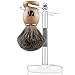 Miusco Men's Wet Shaving Kit, 4 Piece, Badger Hair Shaving Brush, Hand Polished Stainless Steel Shaving Stand, Shaving Bowl & Safety Razor