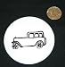 3 button / pin printed with vehicle, travel, transport, classic, black and white, vintage, conveyance, car, columbia, south america, automobile, antique