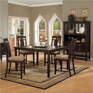 Simply Living 9 Piece Leg Table Dining Room Set in Mahogany