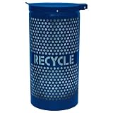 Perf. Recycle Receptacle w/Cover - 10 gal. - Blue
