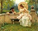 Sheet of 21 6.3cm x 3.8cm Stickers Art Andreotti Federico A Tender Moment In The Garden