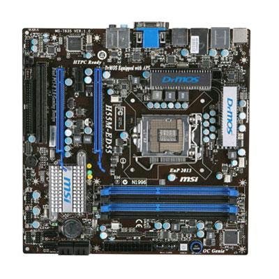 MSI LGA1156/Intel H55/4DDR3-2133OC/GbE/HDMI/DVI/VGA/eSATA Micro ATX Motherboard H55M-ED55