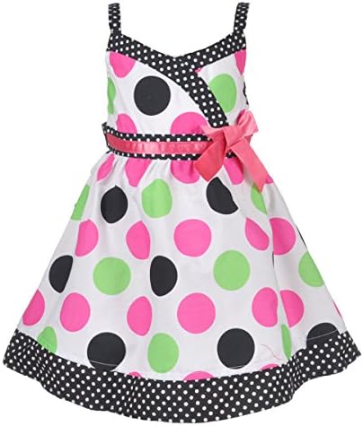 Sophie Fae Baby Girls' "Dot Crossover" Dress with Diaper Cover - black/white, 6 - 9 months