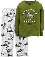 Carter's Little Boys' 2-Piece Cotton and Fleece Pajama Set (5 Toddler, Dino Trek)
