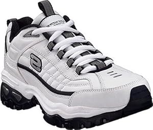 SKECHERS Men's Afterburn Sneaker (White/Navy 9.0 W)