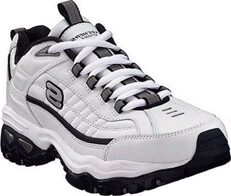 Skechers Men's Energy Afterburn Running Shoe, White/Navy, 9.5 M