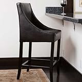 Dublin Black Leather Barstool (Black) (44"H x 22"W x 20"D)