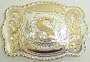 Huge Western Rodeo Initial "S" Belt Buckle Cowboy