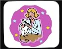 Decorated Mouse Pad with body, siamese, individuals, feeding, individual, humans, woman, person, human, persons, cat, people, pet
