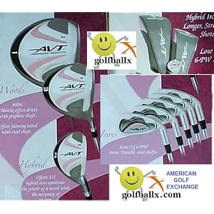 Affinity Ladies Avt Pink Golf Club Set w460cc Over Size Driver & Free Putter Regular or Petite Length; Fast Shipping
