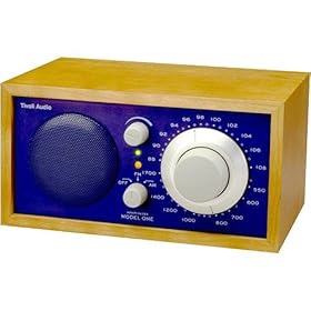 Tivoli Audio M1BLU Henry Kloss Model One AM/FM Table Radio, Cherry/Cobalt Blue