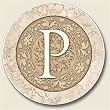 AutoCoaster ~ Monogram initial P ~ Tile Drink Coaster for car cupholder - cod...